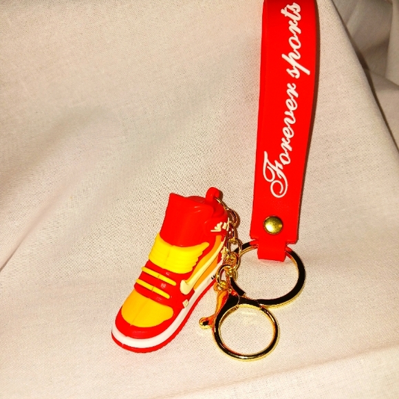 Red and Yellow Sneaker Keychain with Strap NWOT - Picture 5 of 6